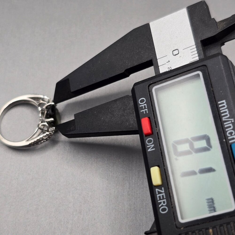 Sterling Silver Moldavite Statement Ring Size 5 Cathedral Setting Signed KYJ - Picture 13 of 15